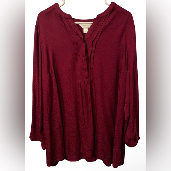 CJ banks long sleeve for women color:red size:1X - Picture 1 of 6